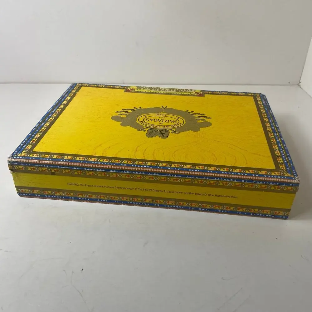 Partagas Cigar Box Only Empty Wood Collectible 10 3/4